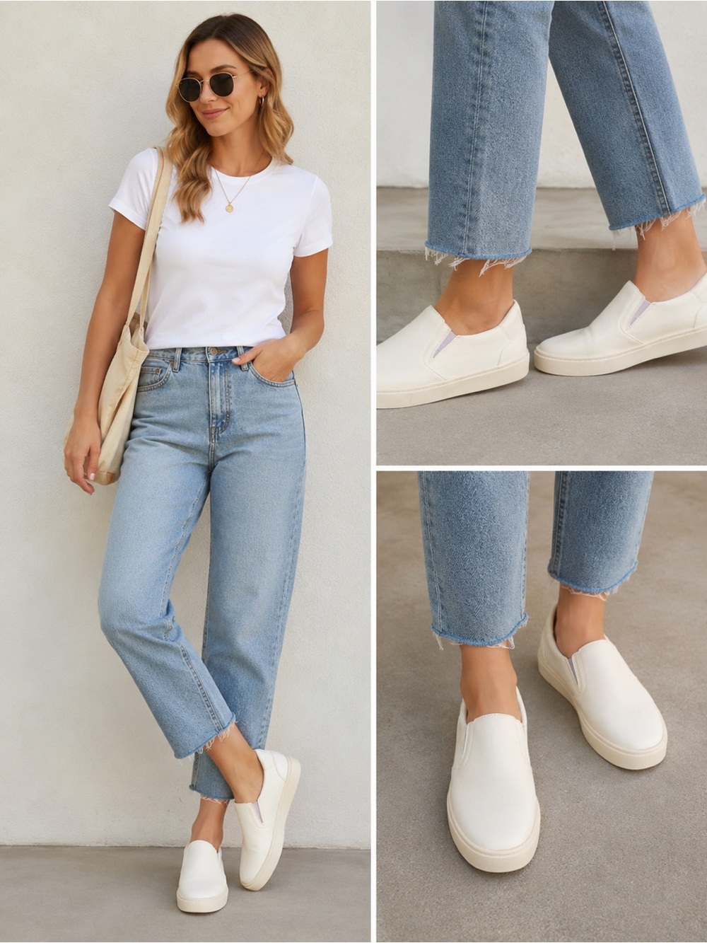 Thousand Fell Women White Slip On Sneakers Recycled Shoes Water-Resistant Sz 10